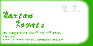 marton kovats business card